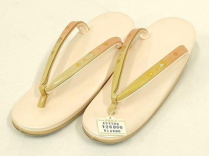 平和屋着物▼和装小物　和装草履　鼻緒:暈し　金銀彩　逸品　未使用　AABL7200ay