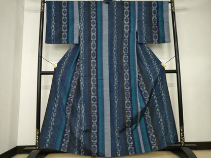 平和屋着物●上質な紬　間道　正絹　逸品　AABL7202ck