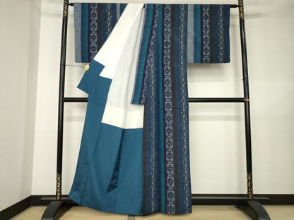 平和屋着物●上質な紬　間道　正絹　逸品　AABL7202ck