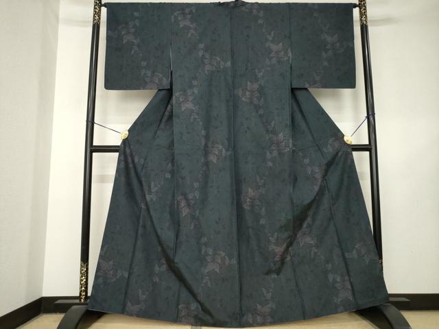 平和屋着物●本場大島紬　9マルキ　南天文　正絹　逸品　AABL7203ck