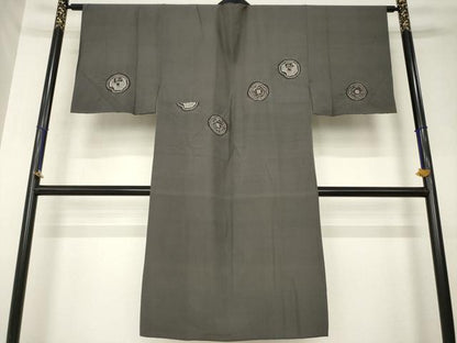 平和屋着物●男性　長襦袢　袷　絞り　丸文　正絹　逸品　AABL7205ck