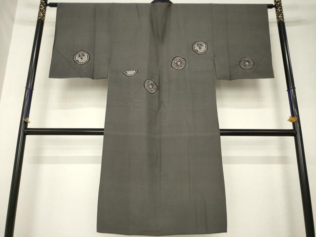 平和屋着物●男性　長襦袢　袷　絞り　丸文　正絹　逸品　AABL7205ck