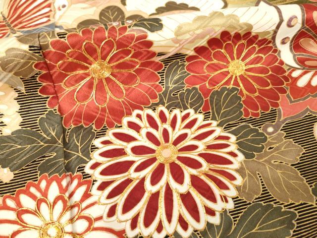 平和屋着物●豪華振袖　駒刺繍　吉祥花蝶宝尽くし　金彩　正絹　逸品　AABL7210ck