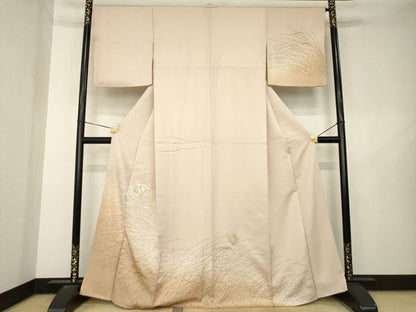 平和屋着物●訪問着　竹屋町刺繍　露芝舞蝶丸文　暈し染め　金彩　正絹　逸品　AABL7212ck