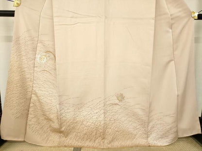 平和屋着物●訪問着　竹屋町刺繍　露芝舞蝶丸文　暈し染め　金彩　正絹　逸品　AABL7212ck