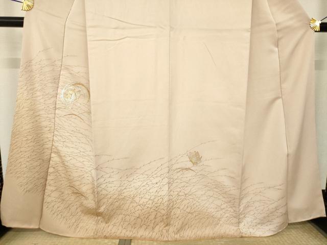 平和屋着物●訪問着　竹屋町刺繍　露芝舞蝶丸文　暈し染め　金彩　正絹　逸品　AABL7212ck