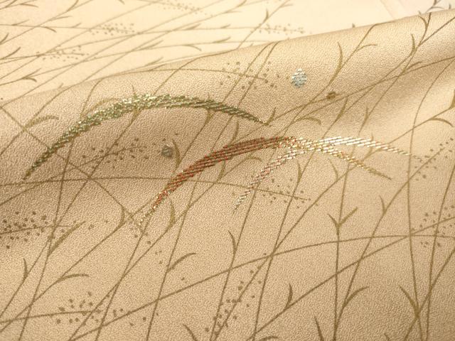 平和屋着物●訪問着　竹屋町刺繍　露芝舞蝶丸文　暈し染め　金彩　正絹　逸品　AABL7212ck