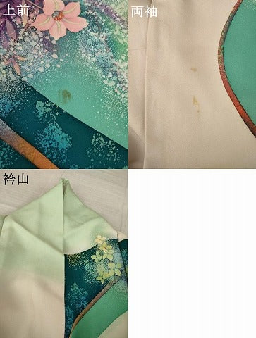 平和屋着物●豪華振袖　流水花文　正絹　逸品　AABL7216ck