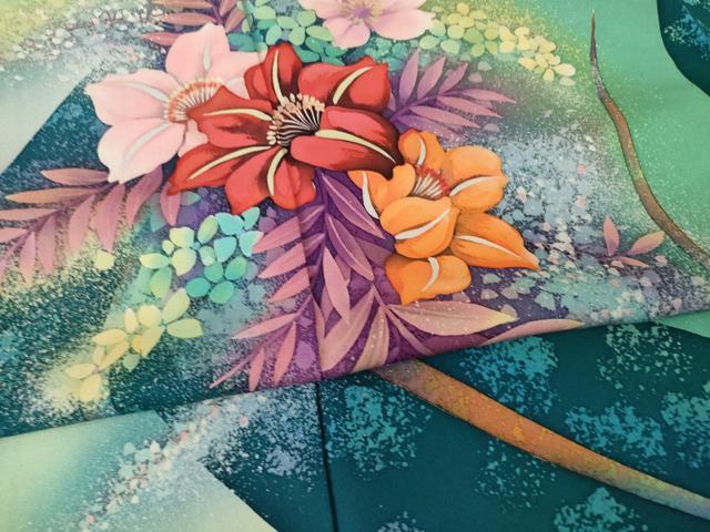 平和屋着物●豪華振袖　流水花文　正絹　逸品　AABL7216ck
