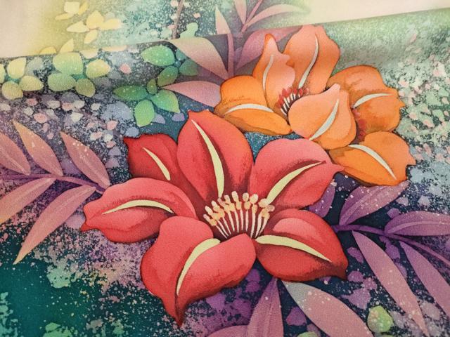 平和屋着物●豪華振袖　流水花文　正絹　逸品　AABL7216ck