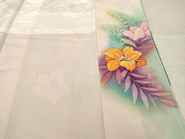 平和屋着物●豪華振袖　流水花文　正絹　逸品　AABL7216ck