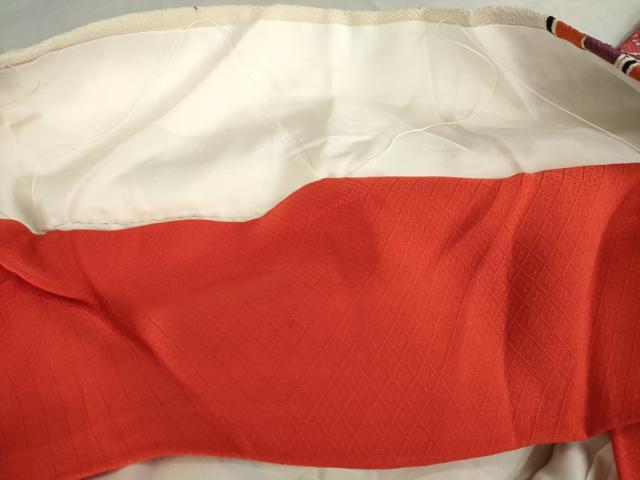 平和屋着物●豪華振袖　型染め　青海波枝花文　正絹　逸品　AABL7217ck