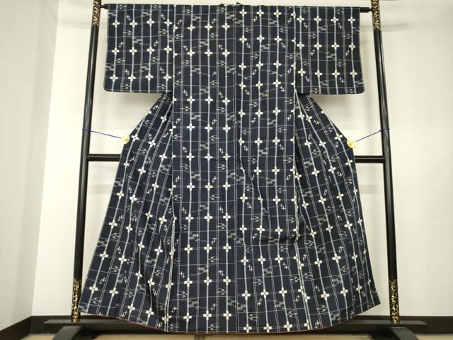 平和屋着物●本場琉球絣　紬　正絹　逸品　AABL7218ck