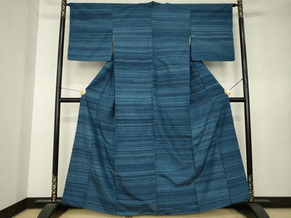 平和屋着物●郡上紬　横段文　高島屋扱い　正絹　逸品　AAAX6168ck