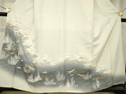 平和屋着物●豪華色留袖　渡し船　暈し染め　金彩　銀糸　正絹　逸品　AABL7226ck