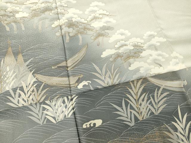 平和屋着物●豪華色留袖　渡し船　暈し染め　金彩　銀糸　正絹　逸品　AABL7226ck