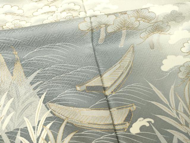 平和屋着物●豪華色留袖　渡し船　暈し染め　金彩　銀糸　正絹　逸品　AABL7226ck