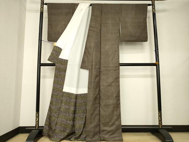 平和屋着物●本場大島紬　120亀甲　総詰め　正絹　逸品　AABL7227ck