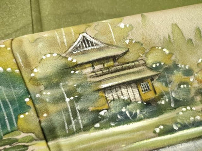 平和屋着物●訪問着　作家物　手描き　風景文　暈し染め　正絹　逸品　AABL7231ck
