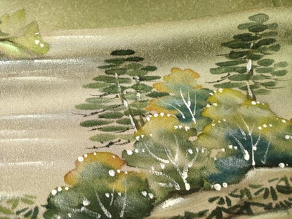 平和屋着物●訪問着　作家物　手描き　風景文　暈し染め　正絹　逸品　AABL7231ck