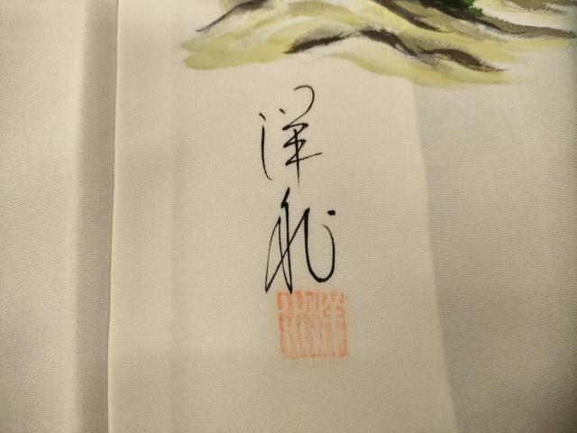 平和屋着物●訪問着　作家物　手描き　風景文　暈し染め　正絹　逸品　AABL7231ck
