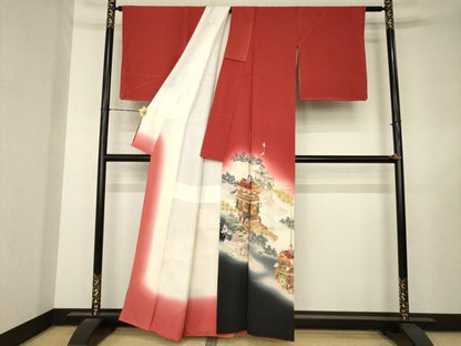 平和屋着物●色留訪問着　山車　暈し染め　金彩　正絹　逸品　AABL7232ck