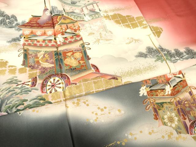 平和屋着物●色留訪問着　山車　暈し染め　金彩　正絹　逸品　AABL7232ck