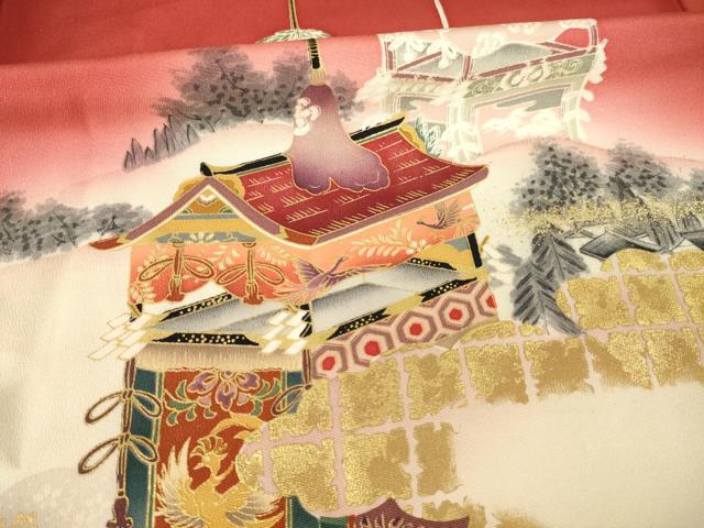 平和屋着物●色留訪問着　山車　暈し染め　金彩　正絹　逸品　AABL7232ck