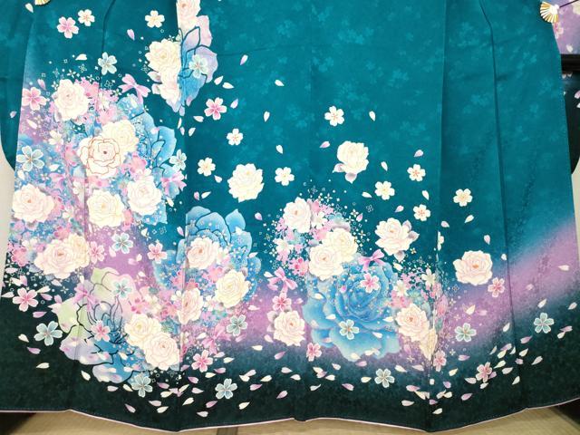 平和屋着物●豪華振袖　駒刺繍　薔薇　舞花文　暈し染め　金彩　さが美扱い　正絹　逸品　AABL7235ck