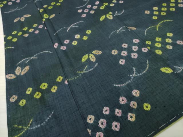 平和屋着物●上質な紬　絞り　芝　正絹　逸品　AABL7236ck