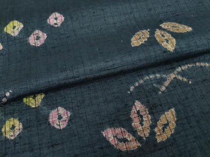 平和屋着物●上質な紬　絞り　芝　正絹　逸品　AABL7236ck