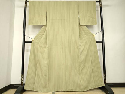 平和屋着物●上質な小紋　縞　正絹　逸品　未使用　AABL7239ck