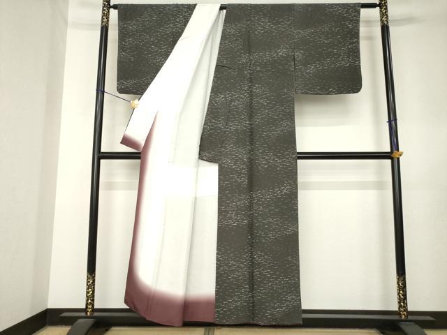 平和屋着物●上質な小紋　ろうけつ染　霞文　正絹　逸品　AABL7241ck