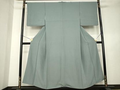 平和屋着物●上質な色無地　煤色　正絹　逸品　AABL7242ck