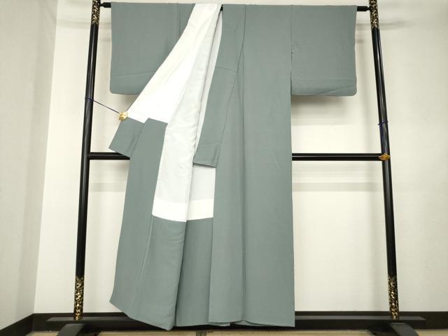 平和屋着物●上質な色無地　煤色　正絹　逸品　AABL7242ck
