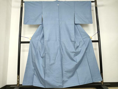 平和屋着物●本加賀友禅作家　成竹登茂男監修　白山紬　色無地　紺鼠色　正絹　逸品　AABL7244ck
