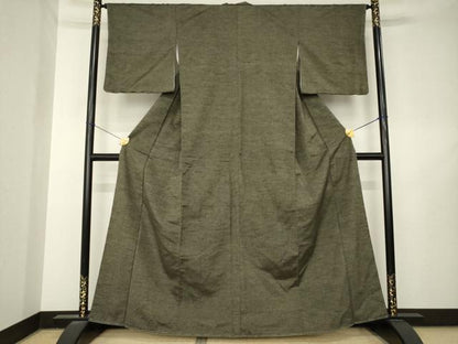 平和屋着物●上質な紬　縞　正絹　逸品　未使用　AABL7248ck