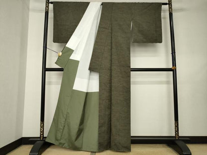 平和屋着物●上質な紬　縞　正絹　逸品　未使用　AABL7248ck