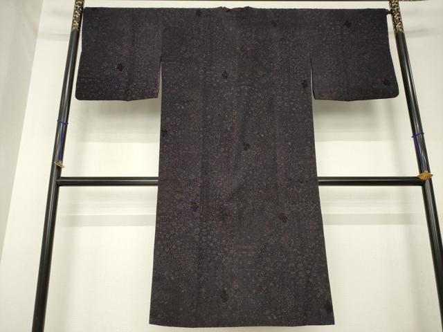 平和屋着物●道行コート　輪奈ビロード　更紗花文　正絹　逸品　AABL7249ck