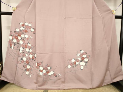 平和屋着物●訪問着　友禅　草花文　正絹　逸品　AABL7253ck
