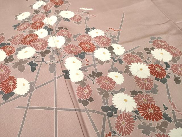 平和屋着物●訪問着　友禅　草花文　正絹　逸品　AABL7253ck