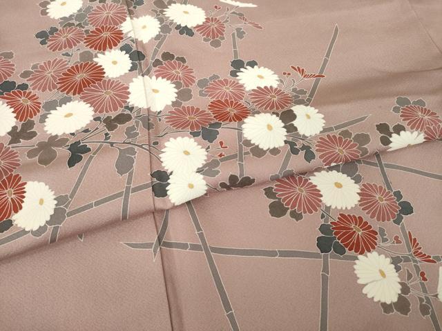 平和屋着物●訪問着　友禅　草花文　正絹　逸品　AABL7253ck