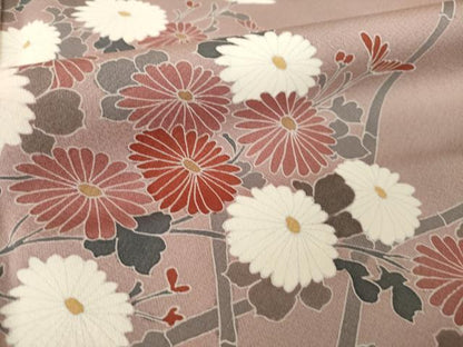 平和屋着物●訪問着　友禅　草花文　正絹　逸品　AABL7253ck