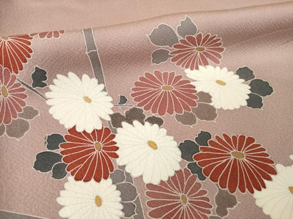平和屋着物●訪問着　友禅　草花文　正絹　逸品　AABL7253ck