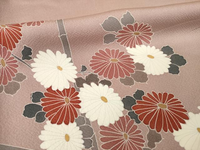 平和屋着物●訪問着　友禅　草花文　正絹　逸品　AABL7253ck