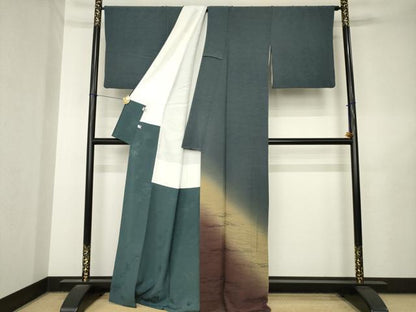 平和屋着物●色留訪問着　霞文　暈し染め　正絹　逸品　AABL7256ck