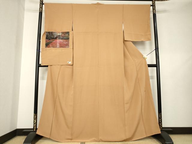 平和屋着物●上質な色無地　作家物　藍下染　丁字染色　反端付き　正絹　逸品　未使用　AABL7257ck