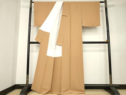 平和屋着物●上質な色無地　作家物　藍下染　丁字染色　反端付き　正絹　逸品　未使用　AABL7257ck