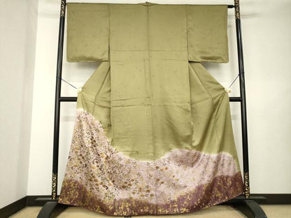 平和屋着物●色留訪問着　光琳菊　暈し染め　正絹　逸品　AABL7258ck