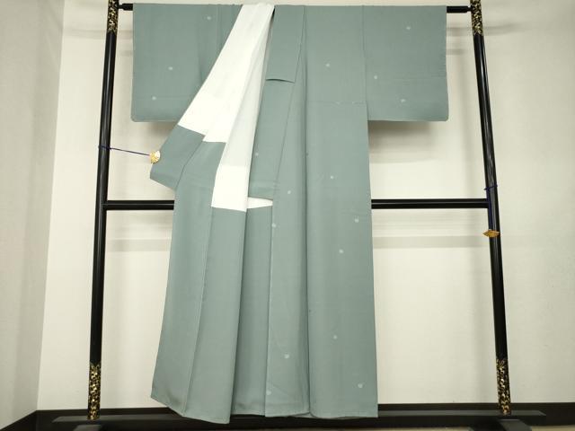 平和屋着物▼上質な小紋　小花文　豆がら茶色　正絹　逸品　未使用　AABL7260ck